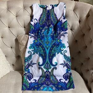 AGB Dress Blue and Green Paisley Dress (size 6)